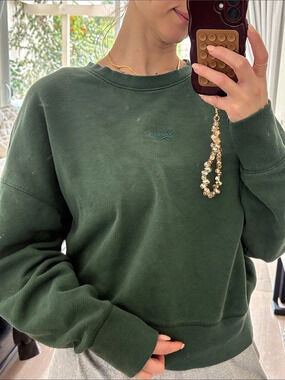 Vintage Reebok Green Tonal Logo Oversized Crewneck Sweatshirt